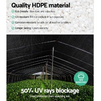 Instahut 50% Shade Cloth 1.83x20m Shade Cloth Sail Heavy Duty Shadecloth Garden Mesh Roll BK thumbnail