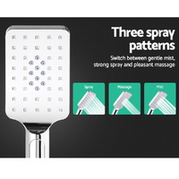 Cefito 8'' Rain Shower Head Set Handheld Square High Pressure Chrome thumbnail