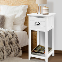 Artiss Bedside Table Vintage - THYME White thumbnail