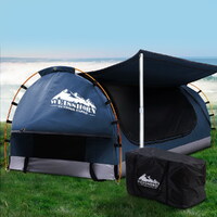 Weisshorn Double Swag Camping Swags Canvas Free Standing Dome Tent Dark Blue thumbnail