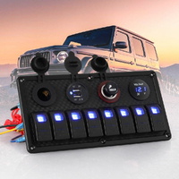 Giantz 8 Gang 12V Switch Panel For Car Boat Marine USB ON-OFF LED Rocker Toggle thumbnail