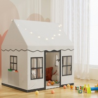 Keezi Kids Play Tent Playhouse Castle with String Lights Floor Mat Side Pocket thumbnail