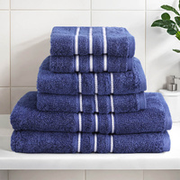 6 Pack Bath Towels Set Cotton Towel Navy thumbnail