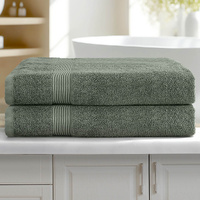 2 Pack Bath Sheets Set Cotton Extra Large Towel Green thumbnail