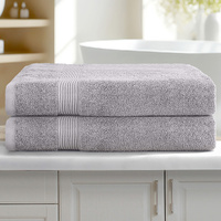 2 Pack Bath Sheets Set Cotton Extra Large Towel Grey thumbnail