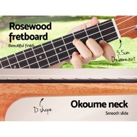 Alpha 23" Ukulele Natural Mahogany Concert Beginner Gift w/ Carry Bag thumbnail