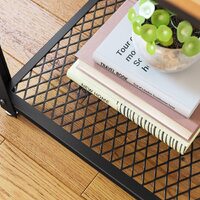 2-Tier Side Table with Storage Shelf with Metal Frame Rustic Brown thumbnail