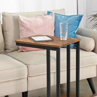 Bedside Table with Mesh Shelf, Rustic Brown thumbnail
