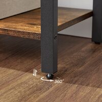 4-Tier  Storage Rack with Steel Frame, 120 cm High, Rustic Brown and Black thumbnail