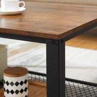 Coffee Table with Metal Frame Storage Shelf Rustic Brown thumbnail