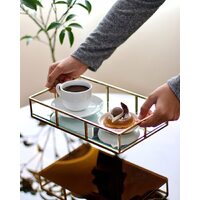 Tray Gold Mirror Decorative for Storage Jewelry and Makeup accessories thumbnail