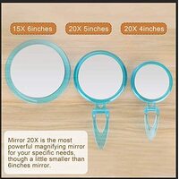 20X Magnifying Hand Mirror Two Sided Use for Makeup Application, Tweezing, and Blackhead/Blemish Removal (12.5 cm Black) thumbnail