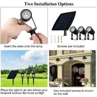 3 x LED Spotlights Powered Solar Garden Lights Outdoor Waterproof (Warm White) thumbnail