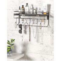 Wall Mounted Classic Black Iron Designer for Cosmetics and Jewelry Storage Shelf thumbnail