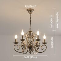 French Country Chandelier, 6 Lights, Rustic thumbnail