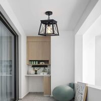 Farmhouse Pendant Light Rustic Lantern Chandelier Black thumbnail