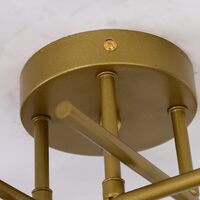 Modern Industrial Chandelier, 4 Light, Gold thumbnail