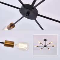 Modern Sputnik Chandelier Black Gold E27 Bulbs thumbnail