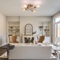 Modern Industrial Chandelier, 4 Light, Black thumbnail