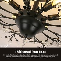 Crystal Ceiling Light Vintage Chandelier, 5 Lights thumbnail