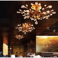 Crystal Chandelier Vintage, 4 Lights, Gold thumbnail