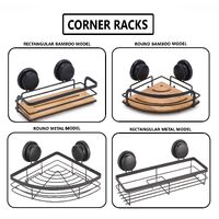 2 Pack Round Corner Shower Caddy Shelf Basket Rack with Premium Vacuum Suction Cup No-Drilling for Bathroom and Kitchen thumbnail