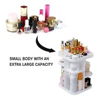 360 Rotating Large Capacity Makeup Organizer for Bedroom and Bathroom (White) thumbnail