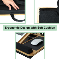 CARLA HOME Bamboo Laptop Lap Desk with Cushion, Angle Adjustable and Sleeve Case Bag for Office and Home thumbnail