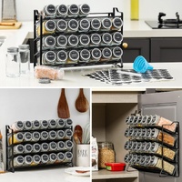Spice Rack organiser with 28 Spice Jars, Spice Labels, Funnel and Marker for Kitchen Countertop thumbnail
