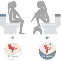 Bamboo Toilet Stool Foldable and Adjustable Height with Non-Slip Layer for Bathroom thumbnail