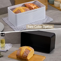 Bread Bin with Bamboo Lid used as Chopping Board for Kitchen Countertop thumbnail