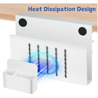 Under Desk Side Laptop Holder Storage with No Drill Cable Management Tray and Pen Storage for Office and Home thumbnail