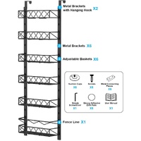 6 Tier Adjustable Baskets Over Door Pantry Organiser for Home Kitchen thumbnail