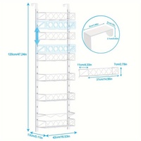 6 Tier Adjustable Baskets Over Door Pantry Organiser for Home Kitchen thumbnail