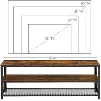 Industrial TV Stand 60 Inches, Rustic Brown thumbnail