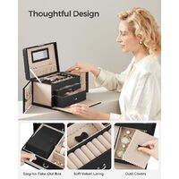 Jewelry Box 3 Layers Organizer Lockable Storage thumbnail