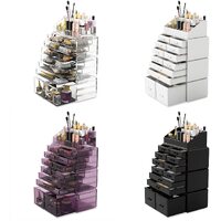 Makeup Cosmetic Organizer Storage with 12 Drawers Display Boxes (Clear) thumbnail