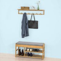 Bamboo Shoe Bench Drawers Lift Top thumbnail