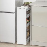 Slimline Rolling Storage Shelf, White thumbnail