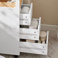 Storage Cart Narrow Cabinet Wheels Tray Drawers thumbnail