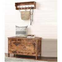 Wooden Sturdy Entryway Storage Bench with Safety Hinge thumbnail