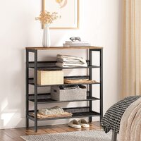 5-Tier Shoe Rack, Industrial Shoe Organizer Storage Bench thumbnail