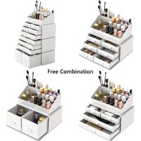 Makeup Cosmetic Organizer Storage with 12 Drawers Display Boxes (White) thumbnail