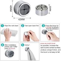 3 Pack Self Adhesive Round Towel Hooks for Kitchen and Bathroom thumbnail