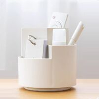 360 degree rotating multi-functional pen holder with 3 separate layer for office desk organiser (Grey) thumbnail