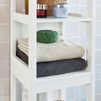 Freestanding Tall Cabinet with Standing Shelves and Drawers thumbnail