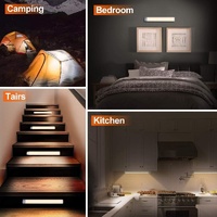 54 LED Rechargeable Under Cabinet Night Lighting for Kitchen and Bedroom (Silver and Yellow Light) thumbnail
