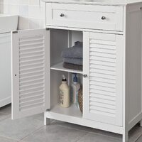 Freestanding Storage Cabinet with Doors/Drawer 60x87x35 cm thumbnail