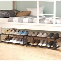4-Tier Stainless Steel Shoe Rack Storage Organizer to Hold up to 20 Pairs of Shoes (80cm, Black) thumbnail