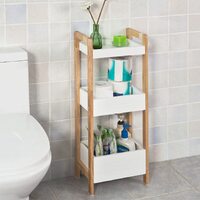 3-Tier White Storage Bathroom Shelf thumbnail